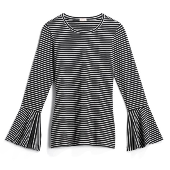 Pixley striped top with bell sleeves size L - Picture 3 of 7